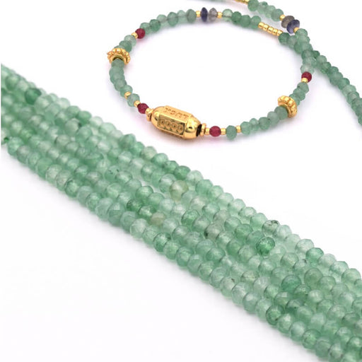 Kaufen Sie Perlen in Deutschland Jade Natur gefärbte hellgrun facettierte Perlen 4x2,5mm - hole:0,8mm (1 strang)