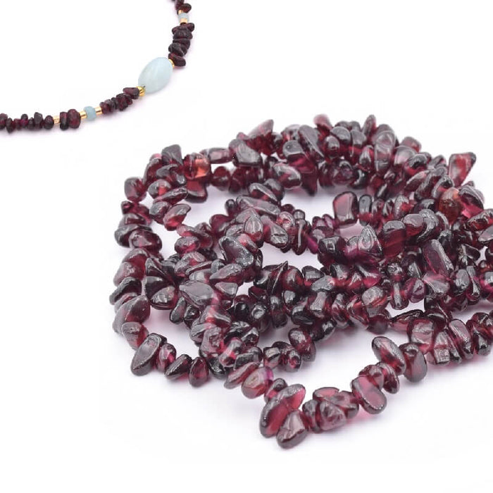 Chips Garnet 5-8mm - Trou: 0.8mm (1Strang-40cm)