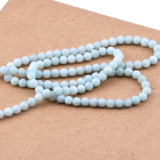 Kaufen Sie Perlen in Deutschland Runde Perlen Amazonit 3 mm - Loch: 0,5 mm (1 Strang - 40 cm)