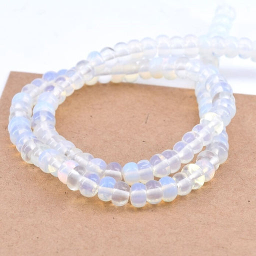 Kaufen Sie Perlen in Deutschland Rondelle Donutperlen Opalit - 6x4mm - Loch: 1mm (1 Strang-36cm)