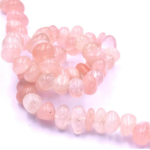 Kaufen Sie Perlen in Deutschland Runde Nuggetperle rosa Quarz - 8-10 mm - Loch: 1 mm (1 Strang - 39 cm)