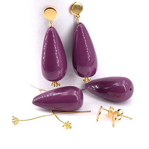 Kaufen Sie Perlen in Deutschland Kit DIY 2 Tropfenohrringe Violett 50 mm (1)