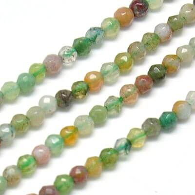 Kaufen Sie Perlen in Deutschland Natürliche indische Achatperlen facettiert0, rund um 1,8-2mmx0,5 - 180 / Strang -39cm (1 Strang)