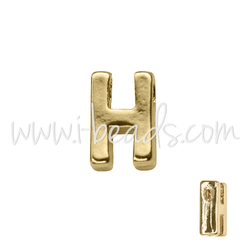 Kaufen Sie Perlen in Deutschland Buchstabenperle H vergoldet 7x6mm (1)
