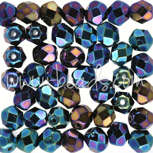 Kaufen Sie Perlen in Deutschland Glasschliffperlen iris blue 6mm (50)