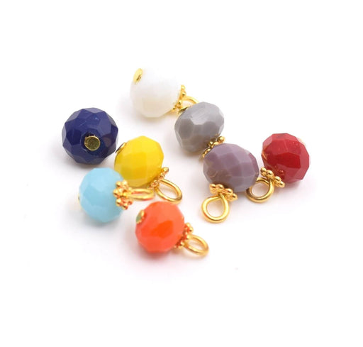 Kaufen Sie Perlen in Deutschland Charms Glasperlen Mischfarbe 8 mm + Ring (Par 5)