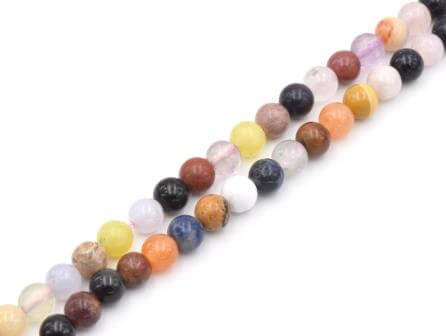 Kaufen Sie Perlen in Deutschland Mehrfarbige gemischte Edelsteine 6mm (1 strang)