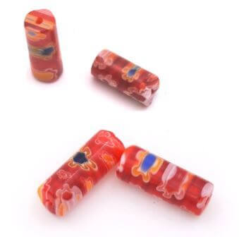 Millefiori Perlenrohr appx:16mm ROT (2)