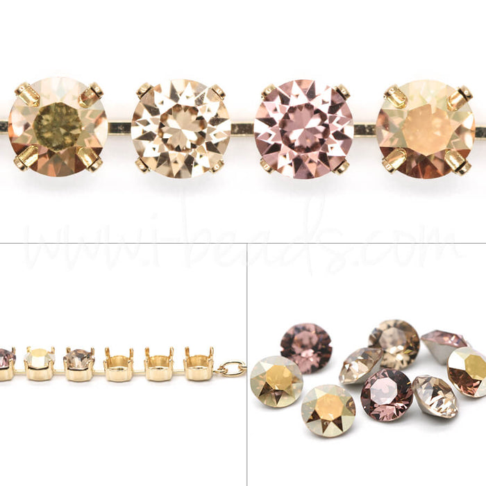 DIY Armbandfassung mit Swarovski Kristallen Xirius Golden mix