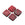 Perlengroßhändler in Deutschland Tschechisches Druckglas Quadrat mit Stern Rot und Picasso 10mm (4)