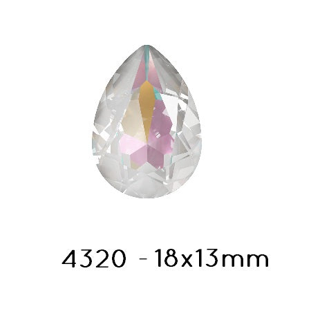 Kaufen Sie Perlen in Deutschland Swarovski 4320 Fancy Stone PEAR- Light Grey DELITE-18x13mm (1)