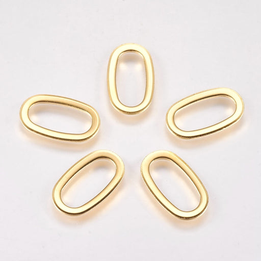 Kaufen Sie Perlen in Deutschland Ringe Oval Link Edelstahl Steckverbinder GOLD 20x12mm (4)
