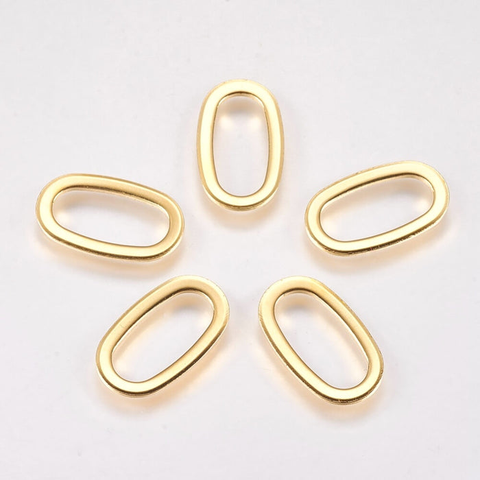 Ringe Oval Link Edelstahl Steckverbinder GOLD 20x12mm (4)