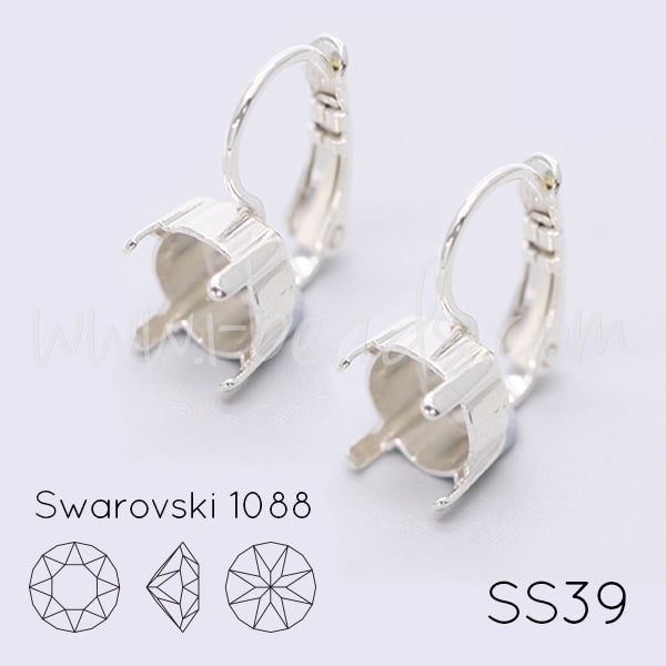 Ohrringfassung für Swarovski 1088 SS39 silber-plattiert (2)