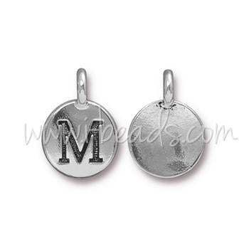 Charm Buchstabe M Antik Silber - plattiert 11mm (1)