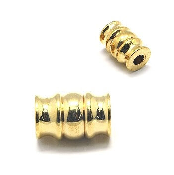 Kaufen Sie Perlen in Deutschland Breite Rohrperlen aus GOLD Stahl 10x15mm Loch 4mm (1)