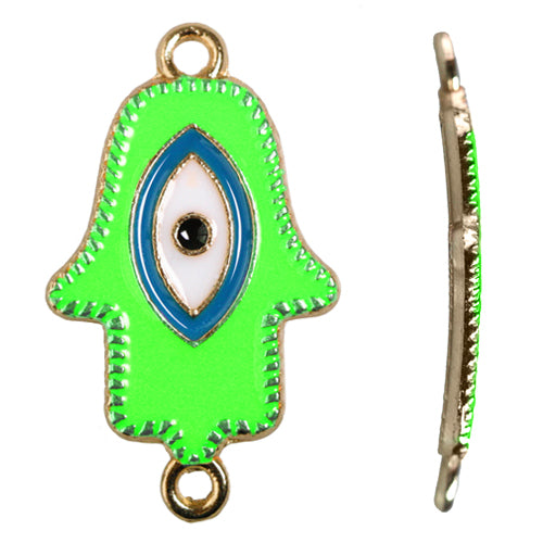 Hamsa Hand Kalt-Emaille grün 20x32mm (1)