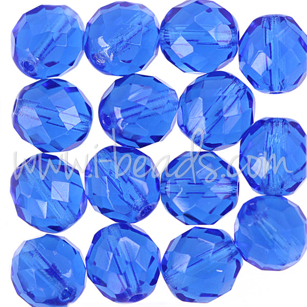 Glasschliffperlen sapphire 10mm (25)