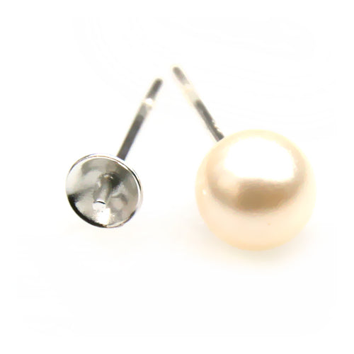 Ohrstecker mit Aufsatz für 6mm Perlen Sterling Silber (2)