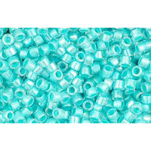 cc793 - Toho treasure perlen 11/0 rainbow crystal/pale turquoise lined (5g)