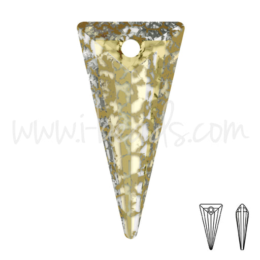 Kaufen Sie Perlen in Deutschland Swarovski 6480 spike anhänger Crystal Gold patina effect 18mm (1)