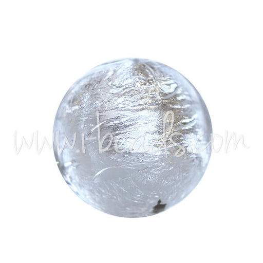 Kaufen Sie Perlen in Deutschland Murano Glasperle Rund Kristall und Silber 10mm (1)