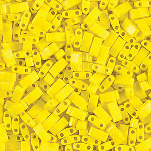 ccTLH404 -Miyuki HALF tila perlen Opaque Yellow 5x2.5mm (35 perlen)