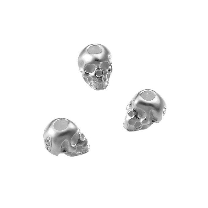 Totenkopfperle 5mm Sterling Silber 925-loch : 1,6mm-(1)