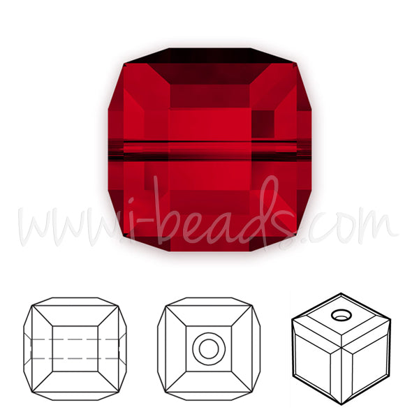 Swarovski perlen würfel siam 4mm