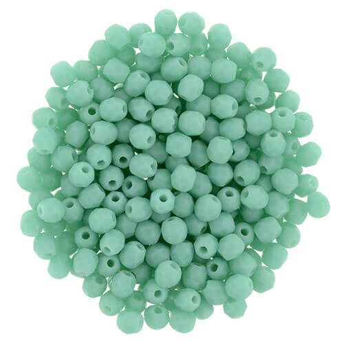 Glasschliffperlen  Matte-OAQUE TURQUOISE 2mm (30)