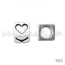Kaufen Sie Perlen in Deutschland Sterling Silber 4,5mm Würfelperle Herz mit Lochgrösse 3mm (1)