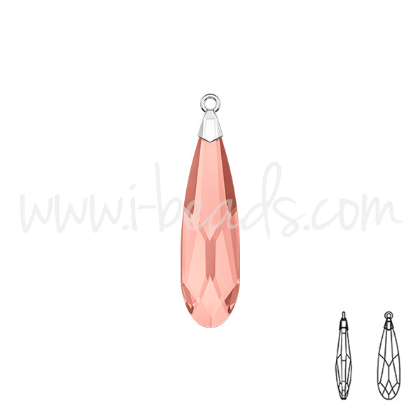 Swarovski 6533 raindrop Anhänger blush rose rhodium 17.5mm (1)