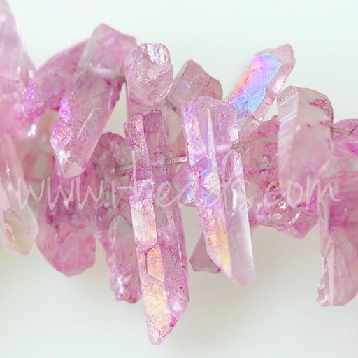 Kaufen Sie Perlen in Deutschland Kristallspalten Anhänger aus Quarz Pink (4)