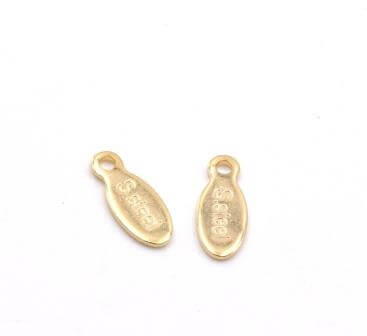 Kaufen Sie Perlen in Deutschland Flache ovale Gold-Edelstahl-Medaille - Für Verlängerungskette - 10mm (2)