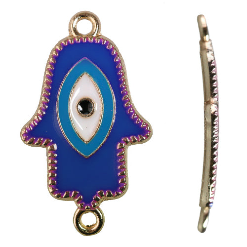 Hamsa  Hand Kalt-Emaille neon blue 20x32mm (1)