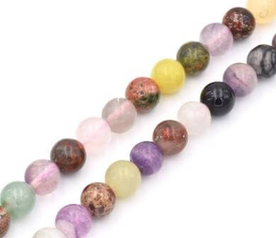 Kaufen Sie Perlen in Deutschland Mehrfarbige gemischte Edelsteine 8mm (1 strang)
