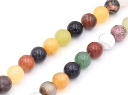 Kaufen Sie Perlen in Deutschland Mehrfarbige gemischte Edelsteine ??10mm (1 strang)