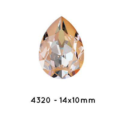 Kaufen Sie Perlen in Deutschland Swarovski 4320 Pear FS Crystal Peach Delite- 14x10mm  (1)