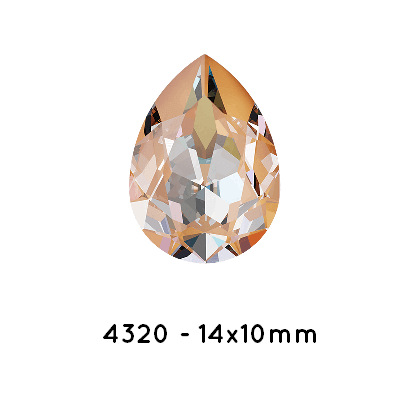 Swarovski 4320 Pear FS Crystal Peach Delite- 14x10mm  (1)