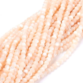 Kaufen Sie Perlen in Deutschland Facettierte Perlmuttschalenperlen 2.5mm Loch 0,5 mm 37 cm (1 Strang)
