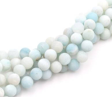 Kaufen Sie Perlen in Deutschland AMAZONITE runder perlenstrang bereift 8mm -38cm -45 perlen (1strang)