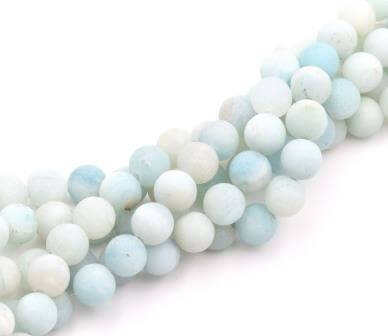 AMAZONITE runder perlenstrang bereift 8mm -38cm -45 perlen (1strang)