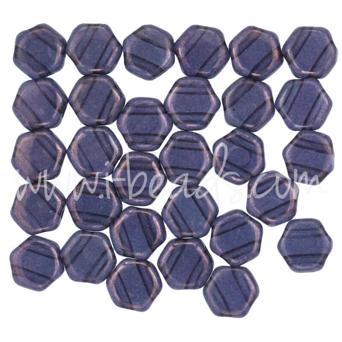 Honeycomb Perlen 6mm tanzanite vega (30)