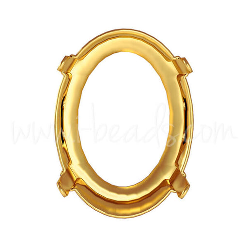 Kaufen Sie Perlen in Deutschland Swarovski Fassung für 4122 Oval Rivoli 18x13.5mm Gold-plattiert (1)