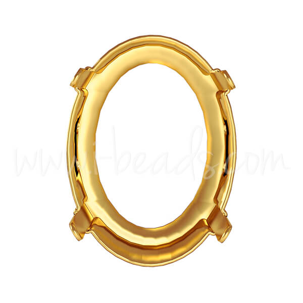 Swarovski Fassung für 4122 Oval Rivoli 18x13.5mm Gold-plattiert (1)