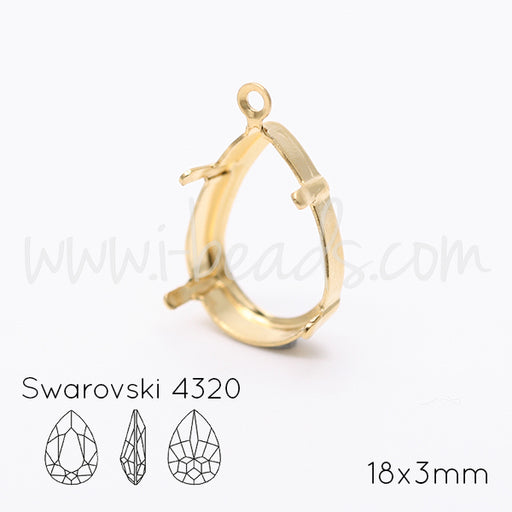 Kaufen Sie Perlen in Deutschland Anhängerfassung für Swarovski 4320 18x13mm gold-plattiert (1)