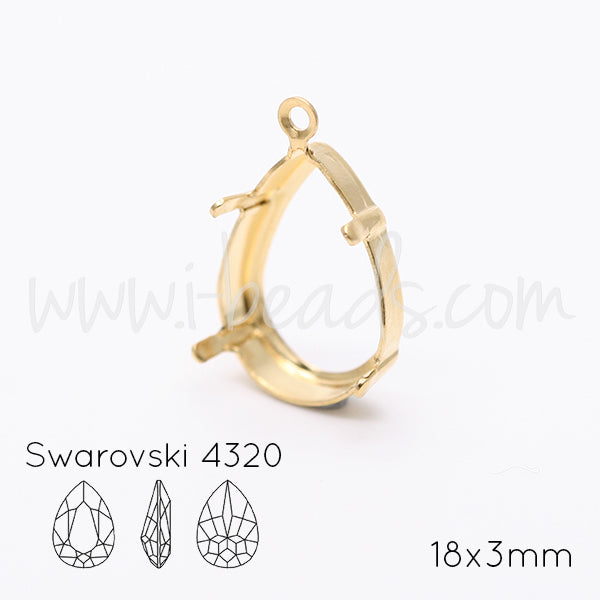 Anhängerfassung für Swarovski 4320 18x13mm gold-plattiert (1)