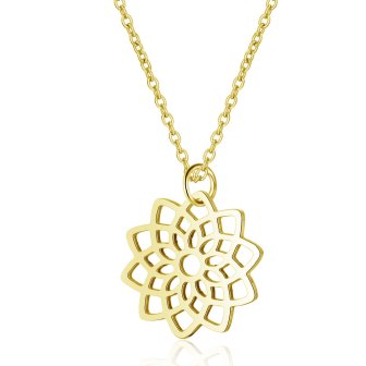 Kaufen Sie Perlen in Deutschland Edelstahl GOLD Anhänger Charm Connector Blume 16mm (1)