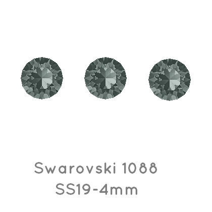 Swarovski 1088 xirius chaton Black Diamond F 4mm -SS19  (10)