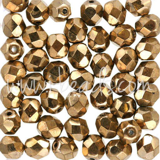 Kaufen Sie Perlen in Deutschland Glasschliffperlen bronze 6mm (50)